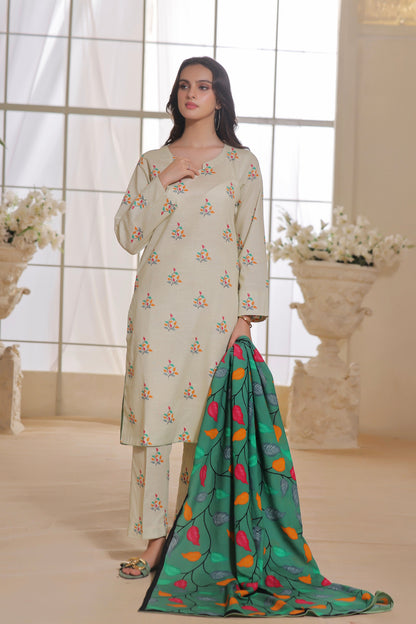 DIGITAL PRINTED KHADDAR 3PC-ZN308