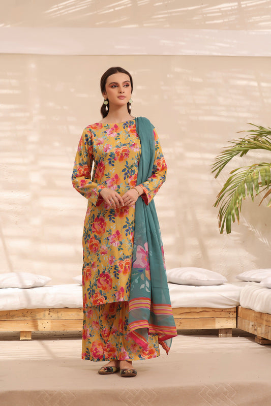 DIGITAL PRINTED LAWN 3PC-ZN252