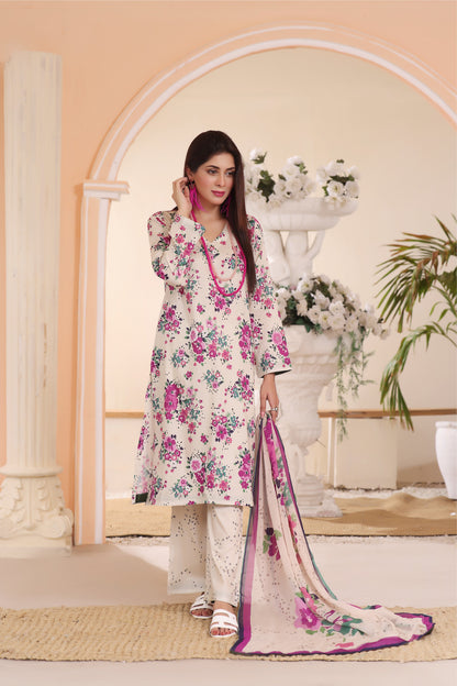 DIGITAL PRINTED LAWN 3PC-ZN225