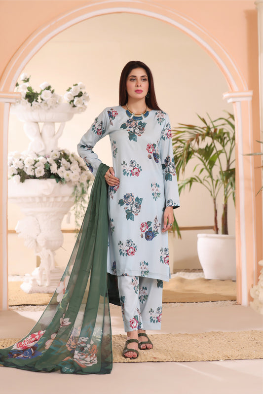 DIGITAL PRINTED LAWN 3PC-ZN227