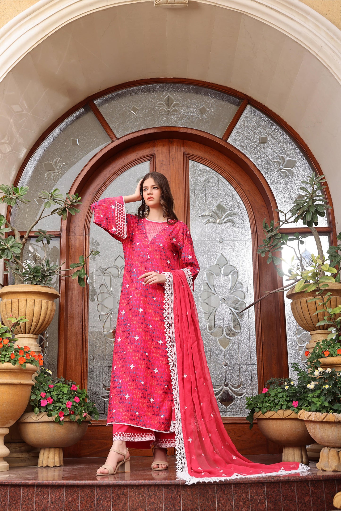 3PC EMBROIDERED LAWN-ZN329