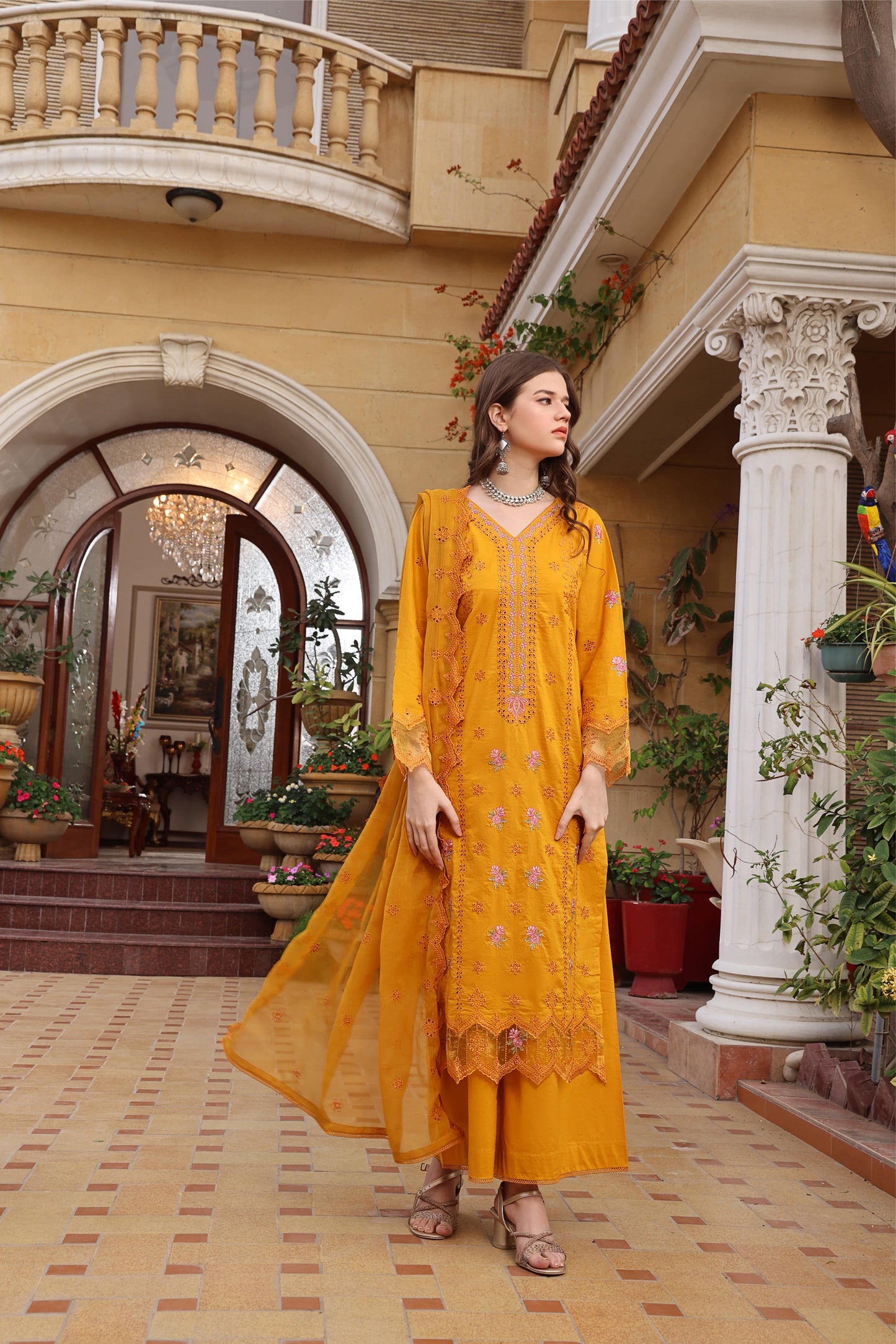 3PC EMBROIDERED LAWN-ZN331