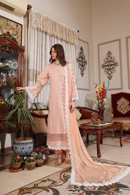 3PC EMBROIDERED LAWN-ZN332