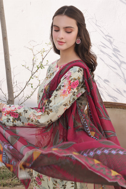 DIGITAL PRINTED LAWN 3PC-ZN358