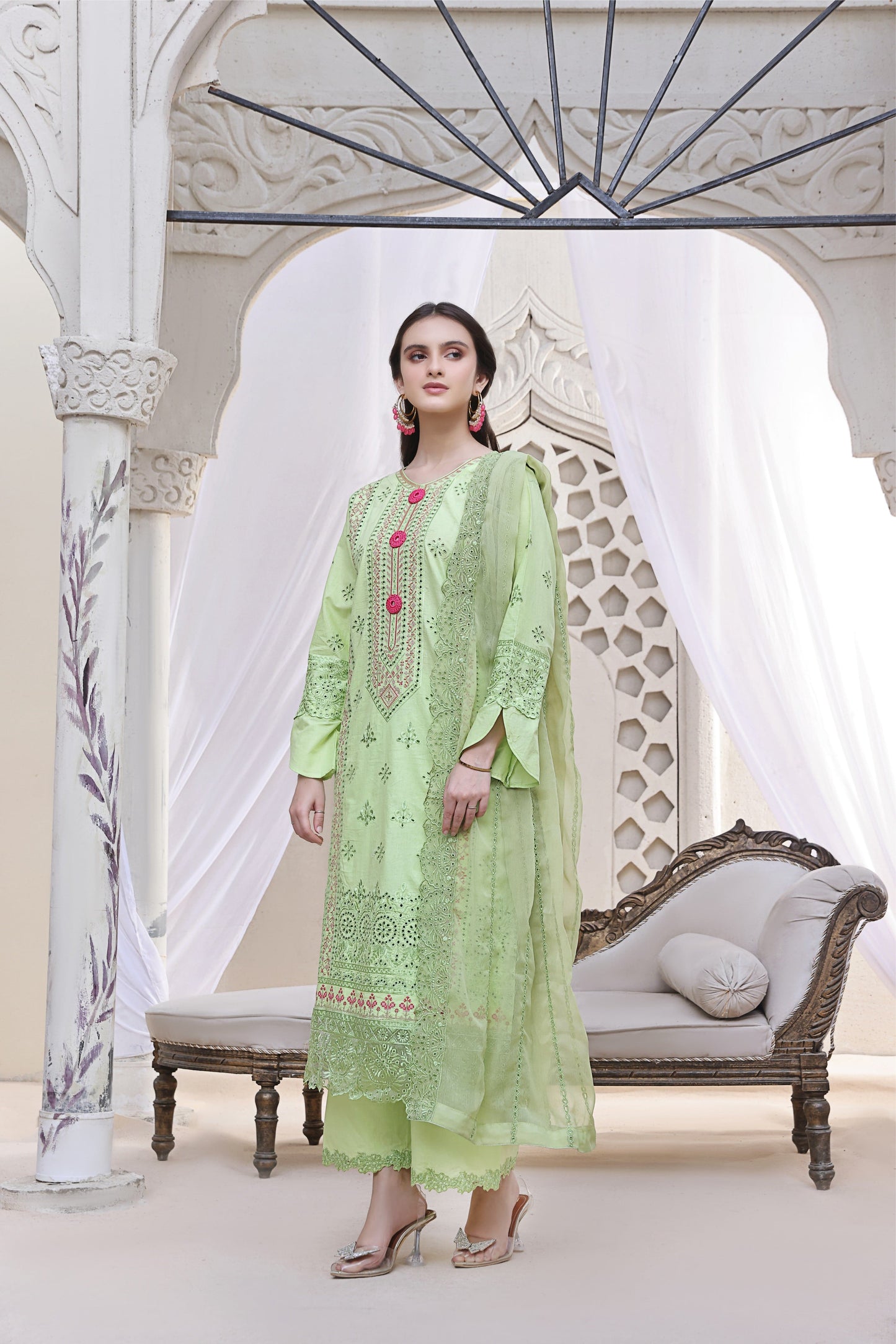 3PC EMBROIDERED LAWN-ZN345