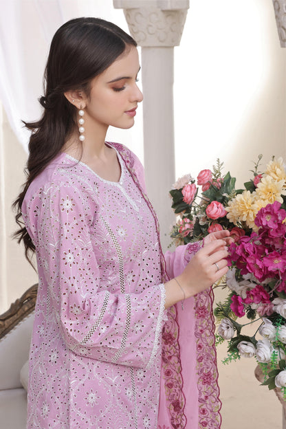 3PC EMBROIDERED LAWN-ZN346