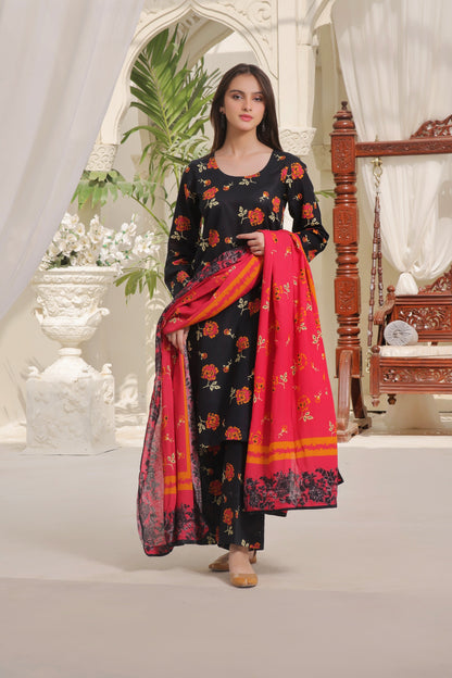 DIGITAL PRINTED KHADDAR 3PC-ZN309