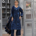 WINTER MARINA EMBROIDED RESHAM WOOL SHAWL