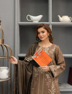 WINTER  MARINA EMBROIDED RESHAM WOOLSHAWL