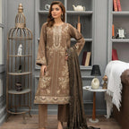 WINTER  MARINA EMBROIDED RESHAM WOOLSHAWL