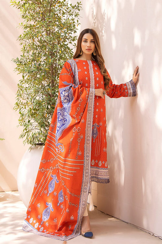 3PC UNSTITCHED KHADDAR SUIT- ZN2205