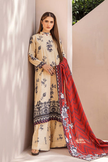 3PC UNSTITCHED KHADDAR SUIT- ZN2232