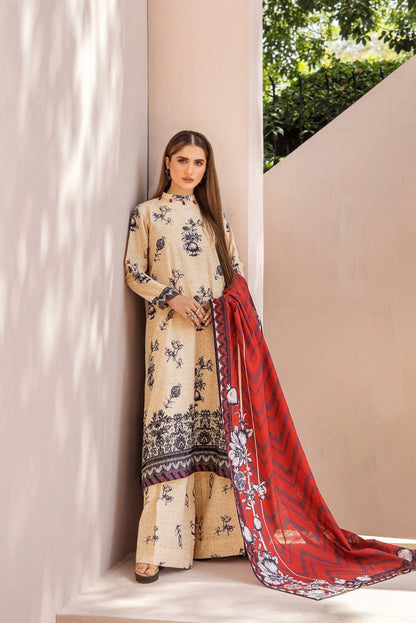 3PC UNSTITCHED KHADDAR SUIT- ZN2232