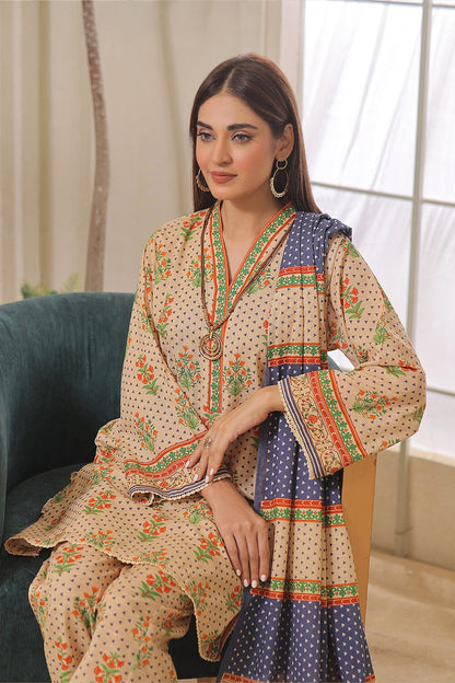 3PC UNSTITCHED KHADDAR SUIT- ZN2351