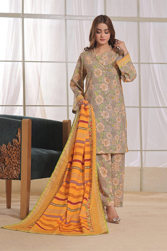 3PC UNSTITCHED KHADDAR SUIT- ZN2354