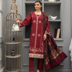 WINTER MARINA EMBROIDED RESHAM WOOL SHAWL