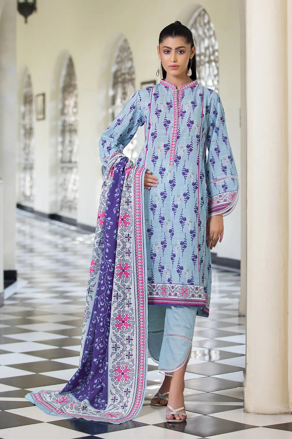 3PC UNSTITCHED KHADDAR SUIT- ZN2869