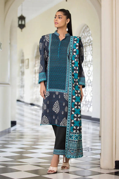 3PC UNSTITCHED KHADDAR SUIT- ZN2870