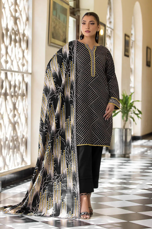 3PC UNSTITCHED KHADDAR SUIT- ZN2871