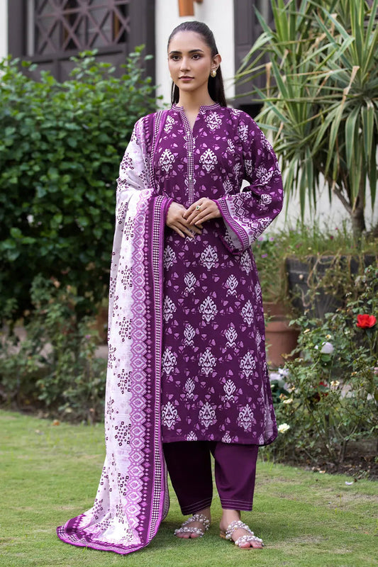 3PC UNSTITCHED KHADDAR SUIT- ZN2876