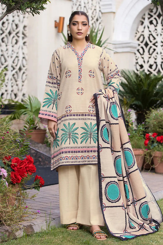 3PC UNSTITCHED KHADDAR SUIT- ZN2880