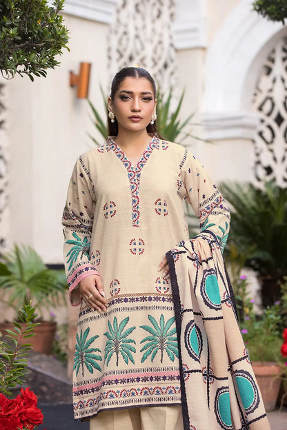 3PC UNSTITCHED KHADDAR SUIT- ZN2880