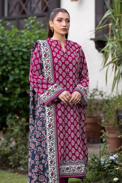 3PC UNSTITCHED KHADDAR SUIT- ZN2894