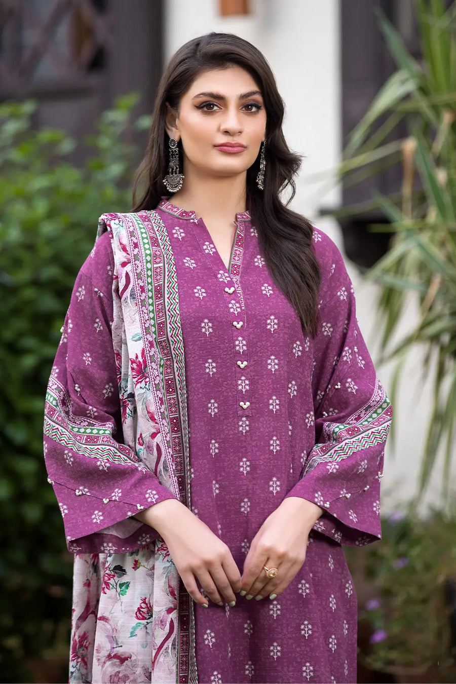 3PC UNSTITCHED KHADDAR SUIT- ZN2895