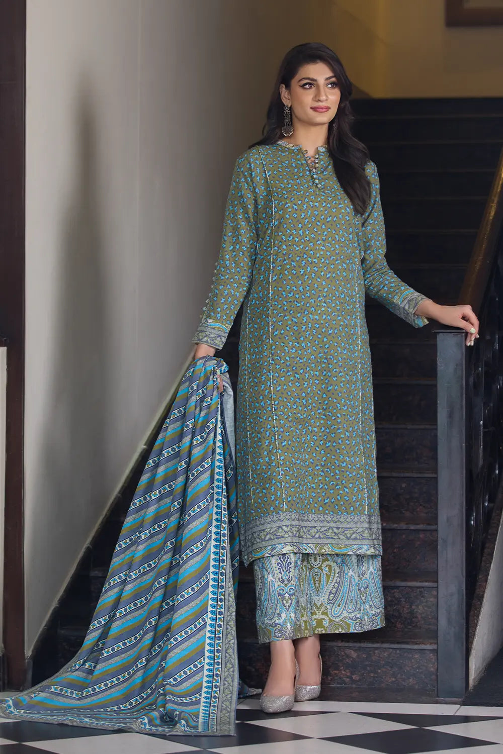 3PC UNSTITCHED KHADDAR SUIT- ZN2902