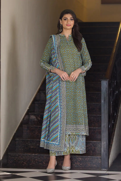 3PC UNSTITCHED KHADDAR SUIT- ZN2902