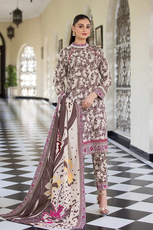 3PC UNSTITCHED KHADDAR SUIT- ZN2904