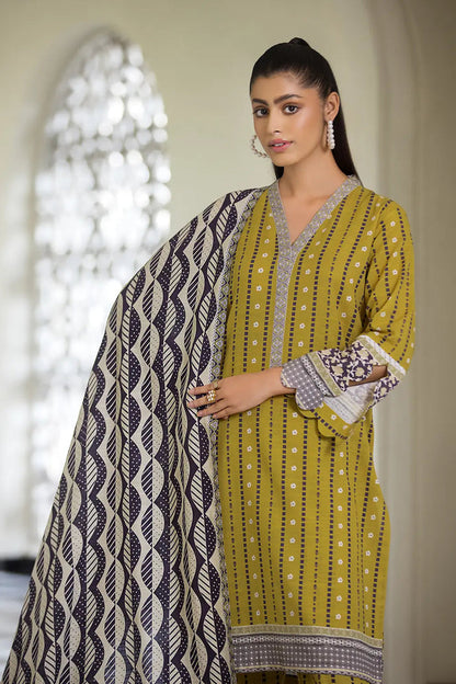 3PC UNSTITCHED KHADDAR SUIT- ZN2905