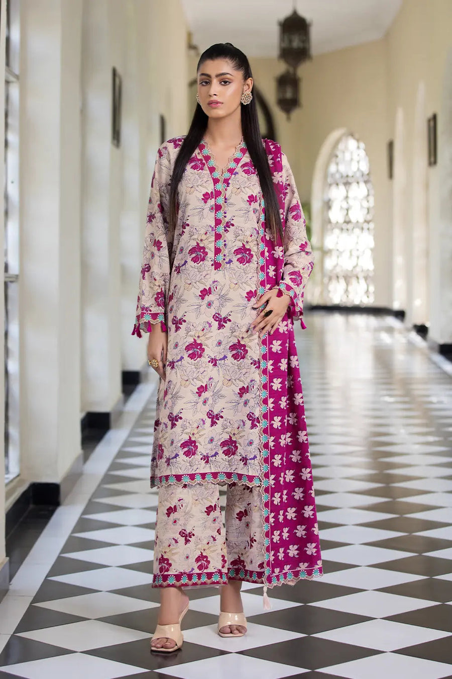 3PC UNSTITCHED KHADDAR SUIT- ZN2906