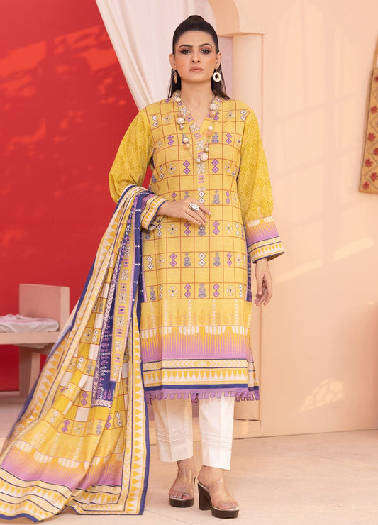 3PC UNSTITCHED KHADDAR SUIT- ZN2335