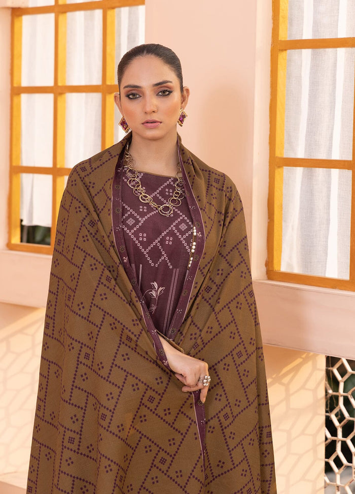 3PC UNSTITCHED KHADDAR SUIT- ZN2336