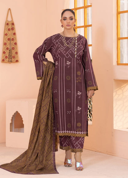 3PC UNSTITCHED KHADDAR SUIT- ZN2336