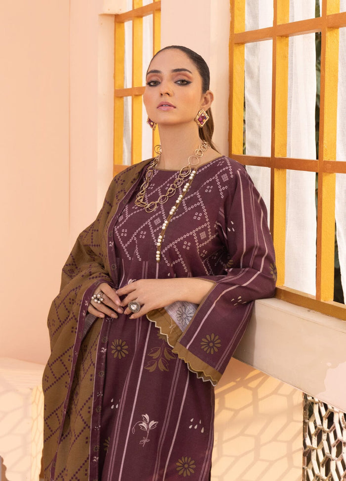 3PC UNSTITCHED KHADDAR SUIT- ZN2336