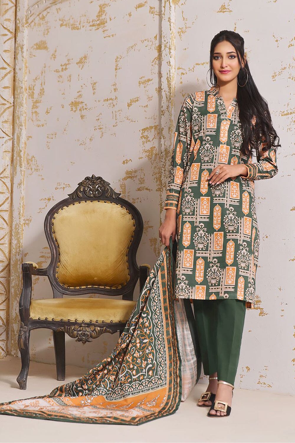 3PC UNSTITCHED KHADDAR SUIT- ZN2357