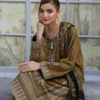 WINTER MARINA EMBROIDERED RESHAM WOOL SHAWL