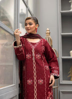 WINTER MARINA EMBROIDED RESHAM WOOL SHAWL