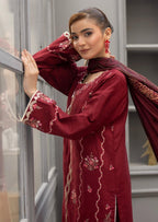 WINTER MARINA EMBROIDED RESHAM WOOL SHAWL