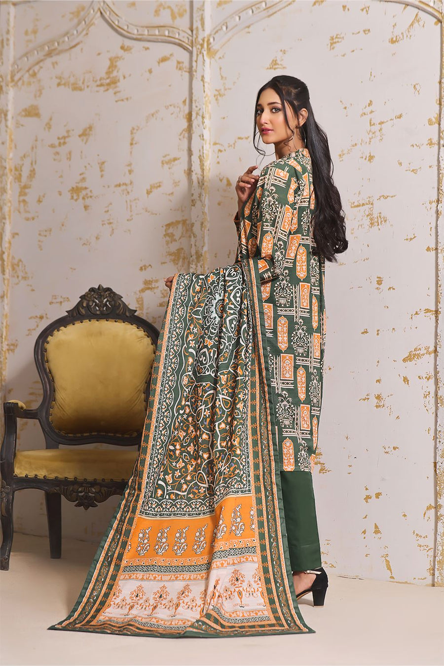 3PC UNSTITCHED KHADDAR SUIT- ZN2357