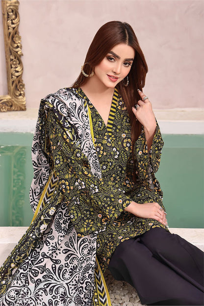 3PC UNSTITCHED KHADDAR SUIT- ZN2366