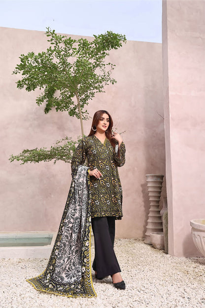 3PC UNSTITCHED KHADDAR SUIT- ZN2366